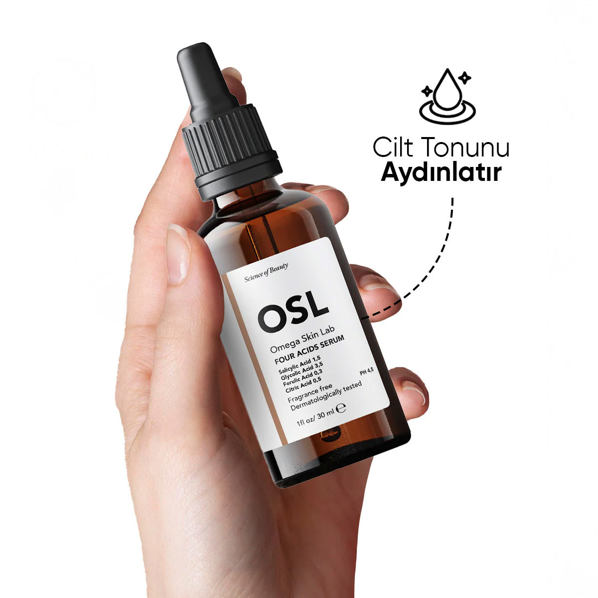 Four Acids Serum 30ml (Sebum Dengesi, Gözenek, Kırışıklık ve Leke