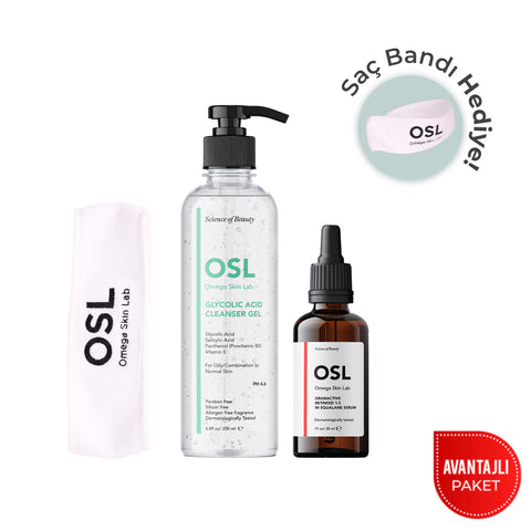 Glycolic Acid Cleanser Gel 200 ml + Granactive Retinoid %1.5 In Squalene Serum 30 ml